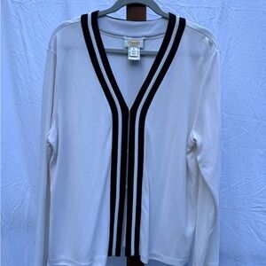 Talbots Monochrome Knit Cardigan